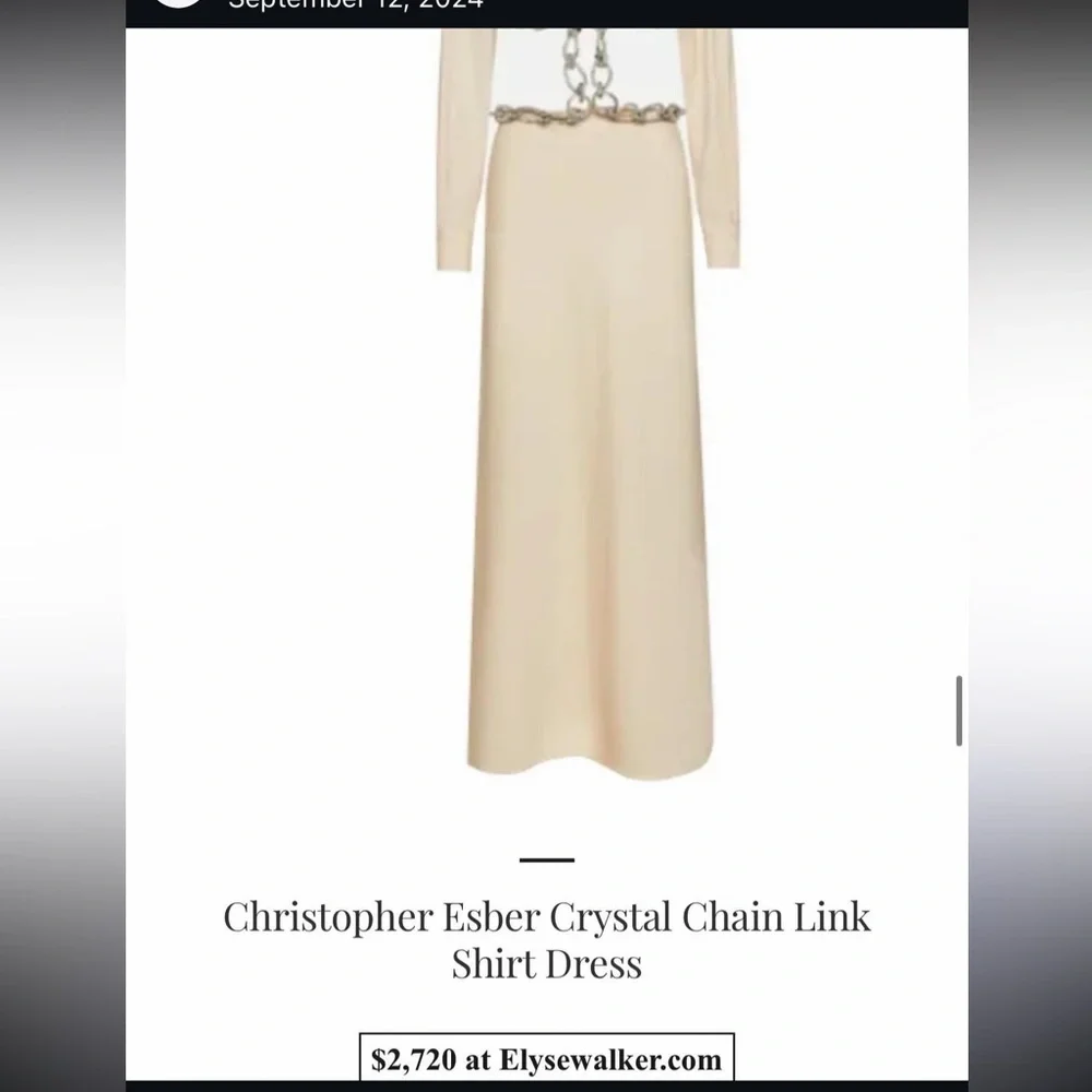 CHRISTOPHER ESBER crystal chain cutout dress US 6 - Picture 6 of 8
